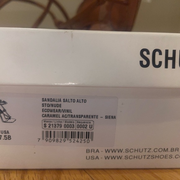 Schutz heeled sandal size 7 1/2 color caramel. 3 1/2” heel. Never worn in box - Picture 5 of 5